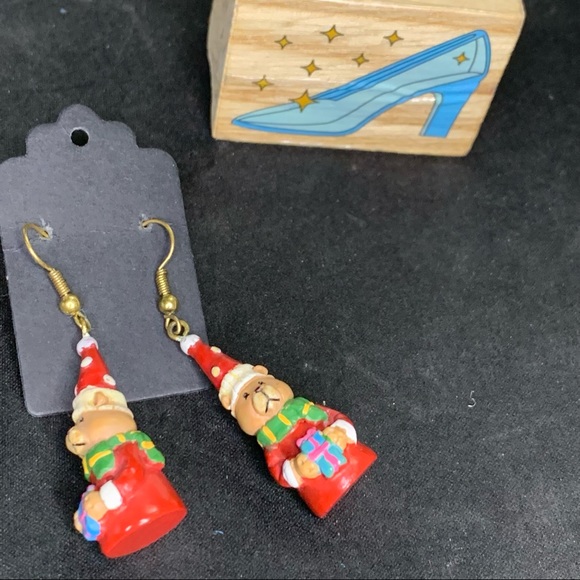 Vintage Fun Bear Holiday-Christmas vibes Drop Earrings - Picture 6 of 9